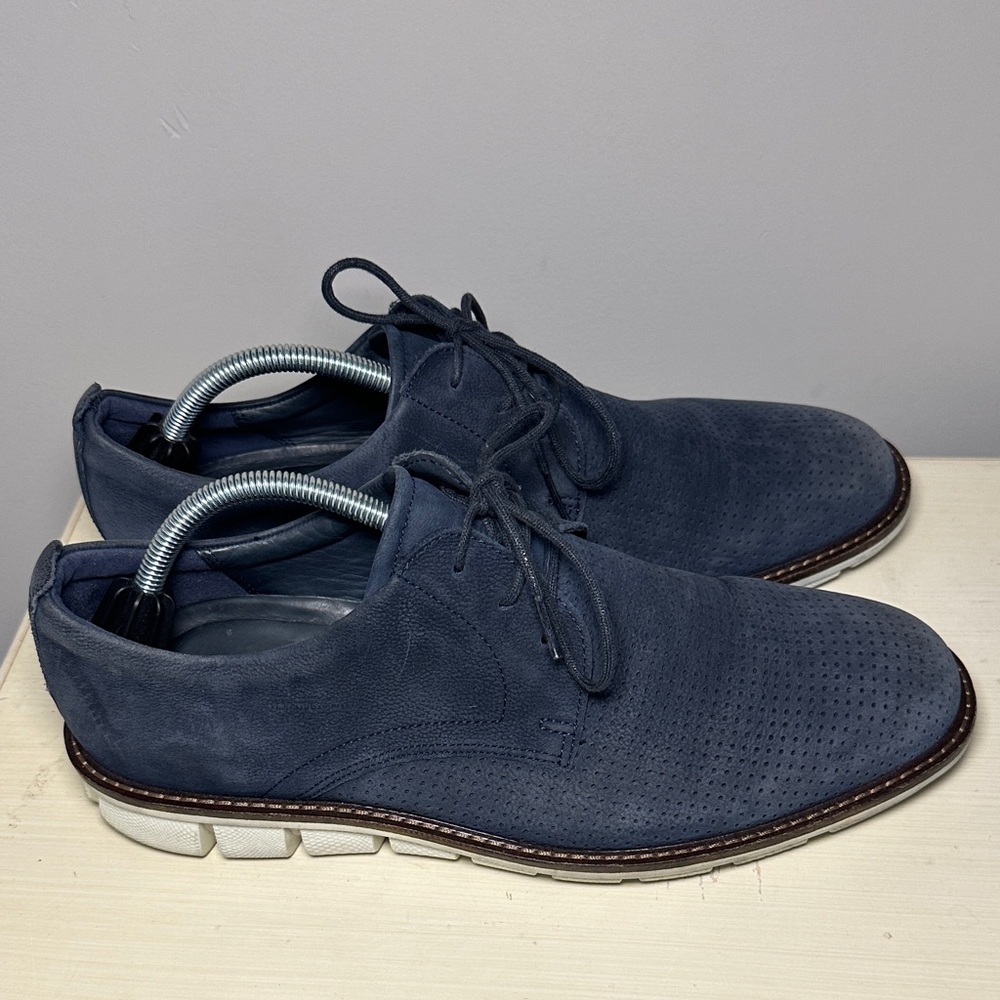 Ecco Men's dark Blue Suede leather Lace-Up Shoes